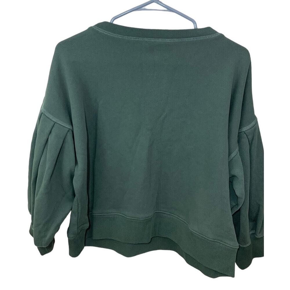 Something Navy Greta Henley Olive Sweatshirt Women's Size XS Bell Sleeves Boho - Picture 5 of 5
